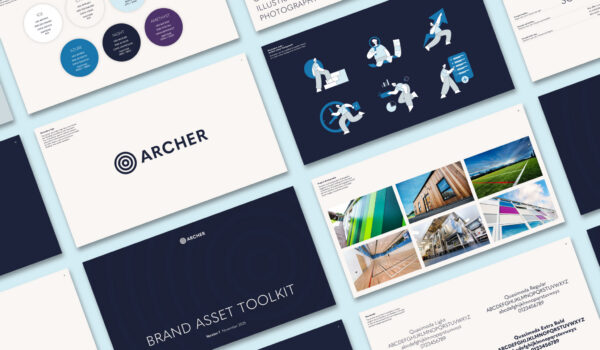 A selection of pages from the Archer brand guidelines